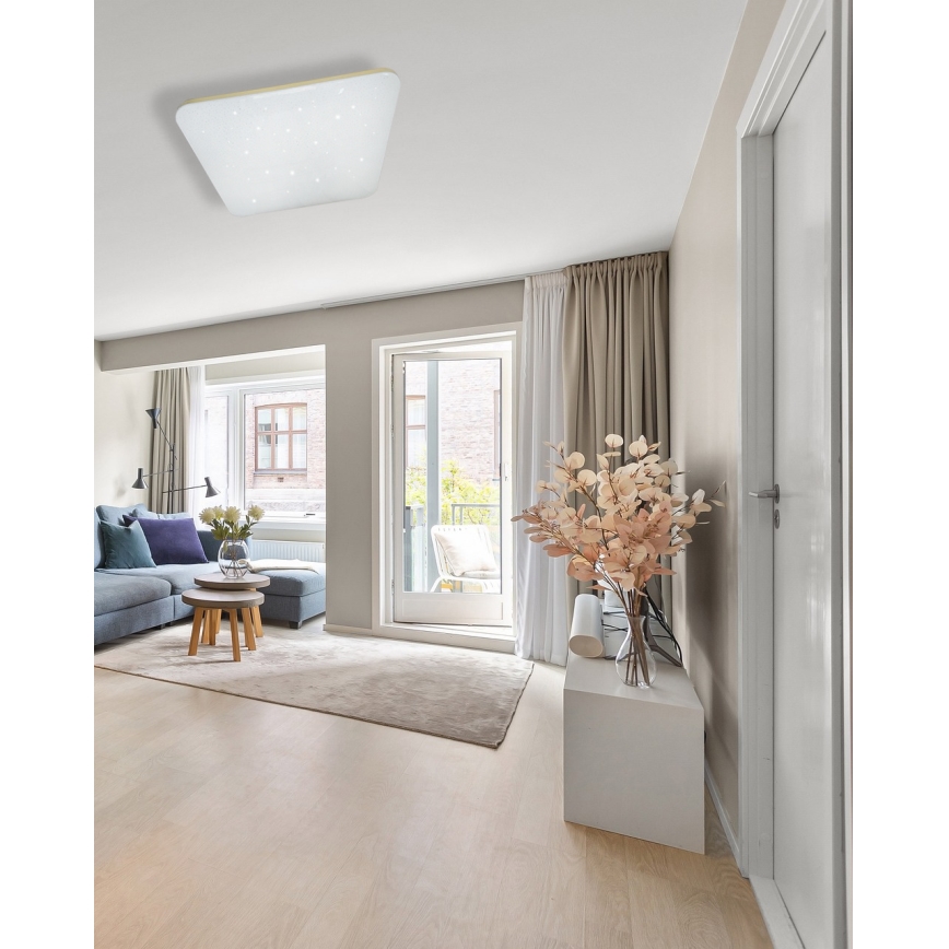 Dimbare LED plafondlamp MANA LED/60W/230V 2700-6500K 53x53 cm + afstandsbediening