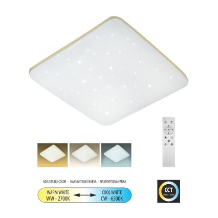 Dimbare LED plafondlamp MANA LED/60W/230V 2700-6500K 53x53 cm + afstandsbediening