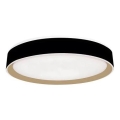 Dimbare LED plafondlamp met spraakbesturing OPAL LED/48W/230V 2700-6500K zwart + afstandsbediening