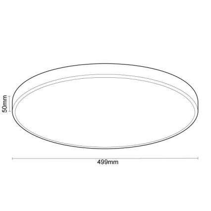 Dimbare LED plafondlamp met spraakbesturing OPAL LED/48W/230V 2700-6500K zwart + afstandsbediening