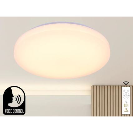 Dimbare LED plafondlamp met spraakbesturing OPAL LED/48W/230V 2700-6500K wit + afstandsbediening