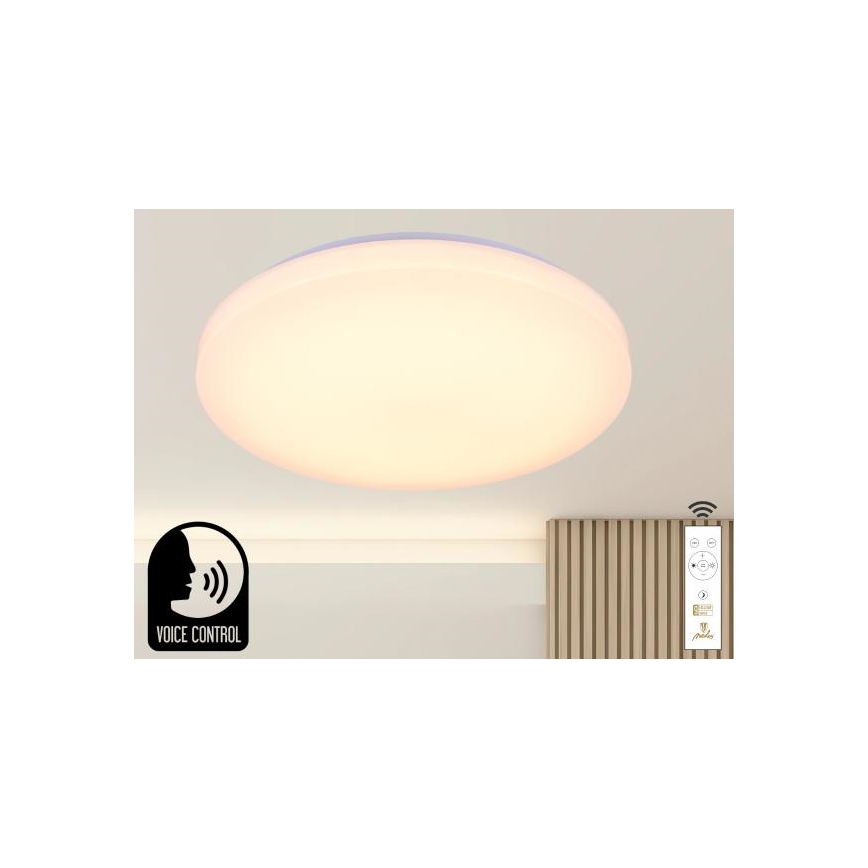 Dimbare LED plafondlamp met spraakbesturing OPAL LED/48W/230V 2700-6500K wit + afstandsbediening