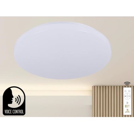 Dimbare LED plafondlamp met spraakbesturing OPAL LED/48W/230V 2700-6500K wit + afstandsbediening