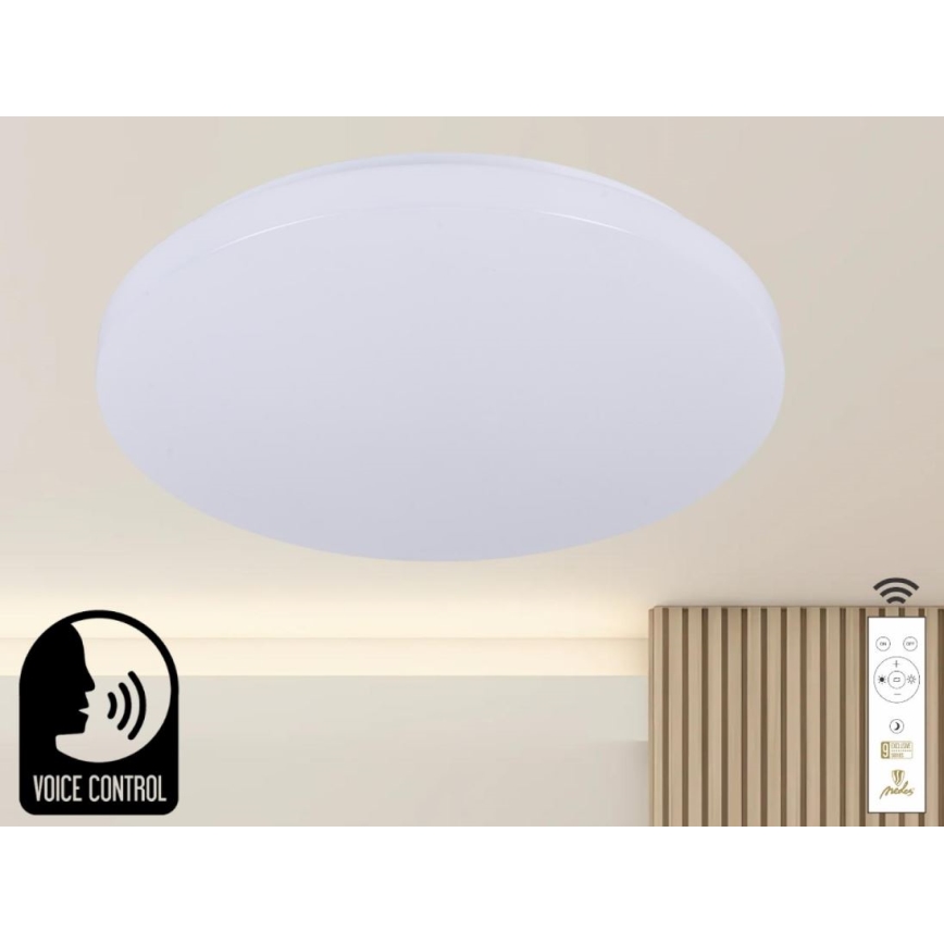 Dimbare LED plafondlamp met spraakbesturing OPAL LED/48W/230V 2700-6500K wit + afstandsbediening
