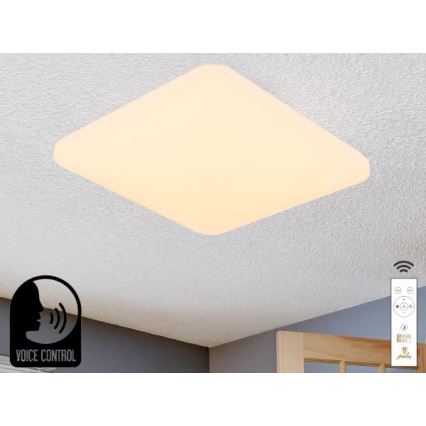 Dimbare LED plafondlamp met spraakbesturing OPAL LED/48W/230V 2700-6500K wit + afstandsbediening
