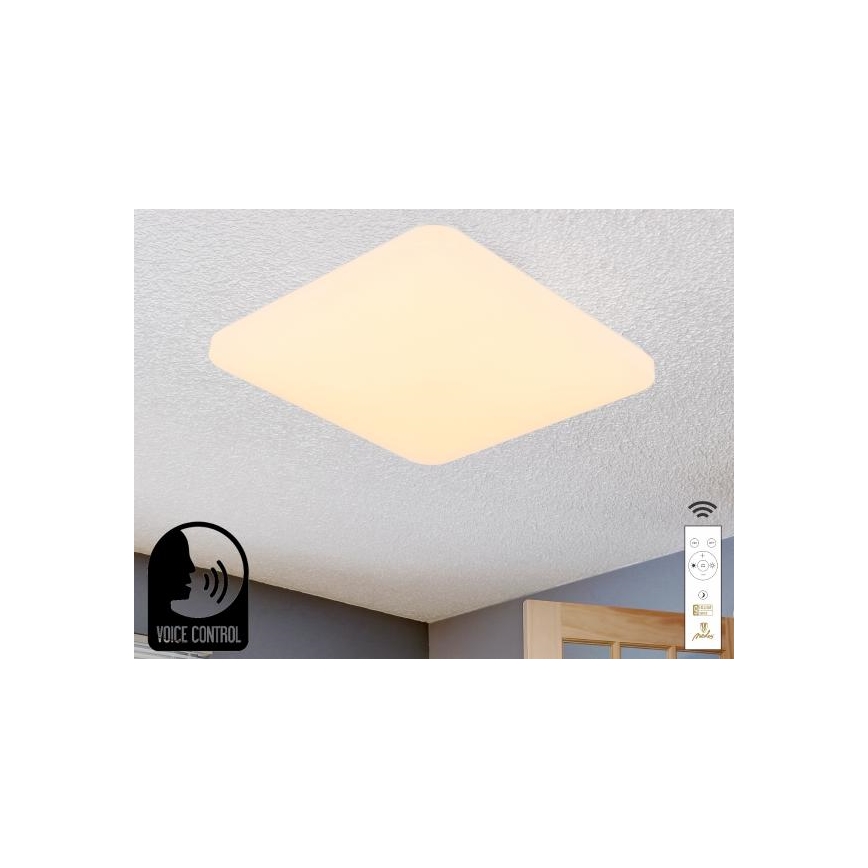 Dimbare LED plafondlamp met spraakbesturing OPAL LED/48W/230V 2700-6500K wit + afstandsbediening