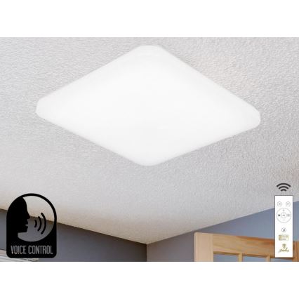 Dimbare LED plafondlamp met spraakbesturing OPAL LED/48W/230V 2700-6500K wit + afstandsbediening
