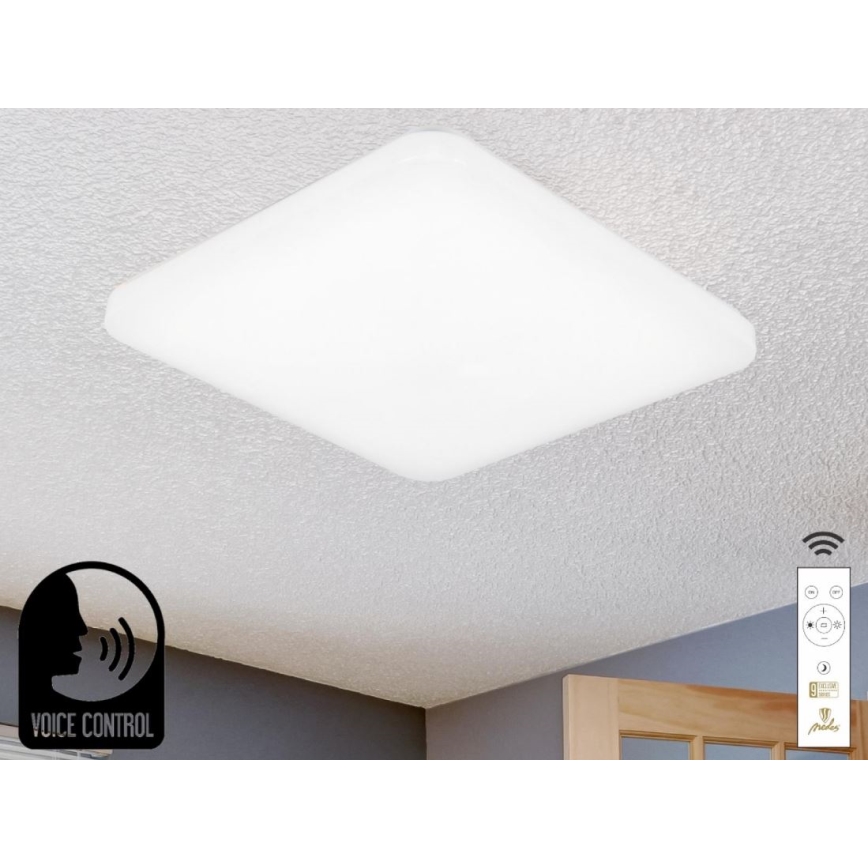 Dimbare LED plafondlamp met spraakbesturing OPAL LED/48W/230V 2700-6500K wit + afstandsbediening