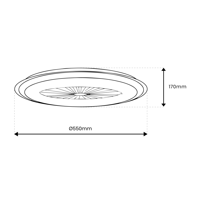 Dimbare LED Plafondlamp met Ventilator ARIA LED/38W/230V zwart/wit + afstandsbediening