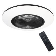 Dimbare LED Plafondlamp met Ventilator ARIA LED/38W/230V zwart/wit + afstandsbediening