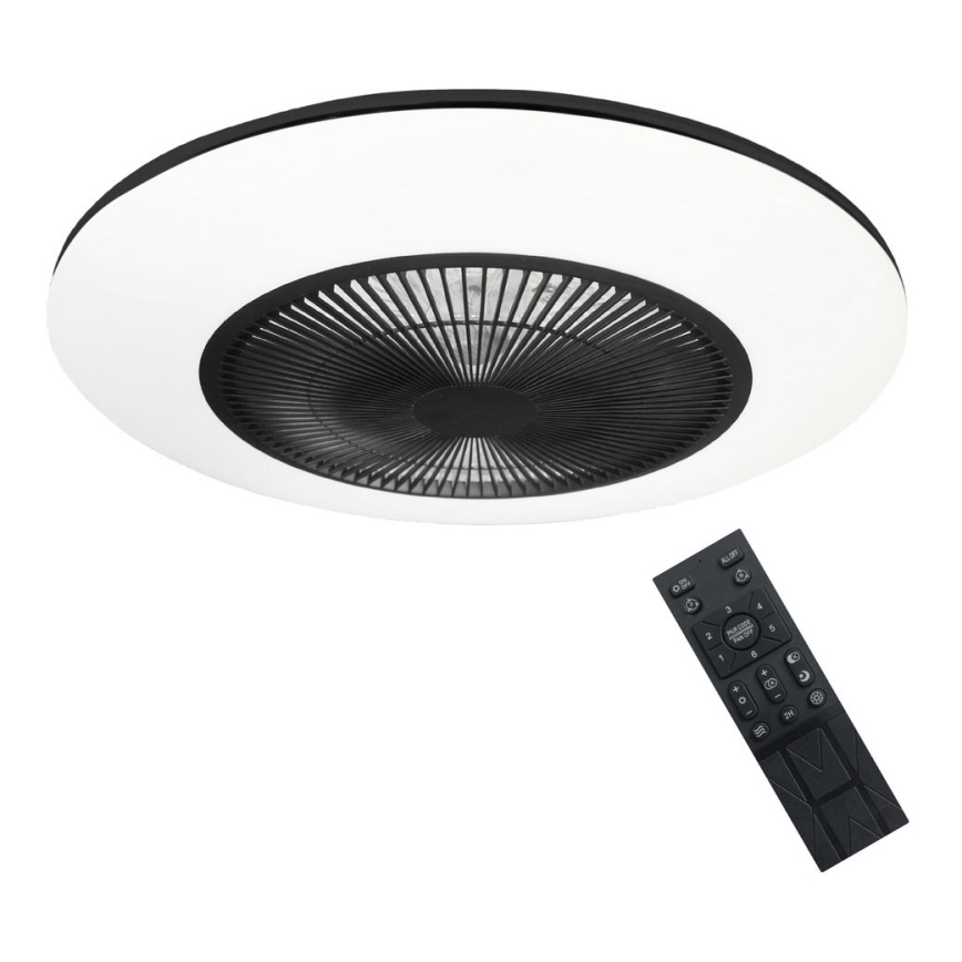 Dimbare LED Plafondlamp met Ventilator ARIA LED/38W/230V zwart/wit + afstandsbediening