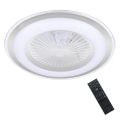 Dimbare LED Plafondlamp met Ventilator ZONDA LED/48W/230V 3000-6000K zilver + afstandsbediening
