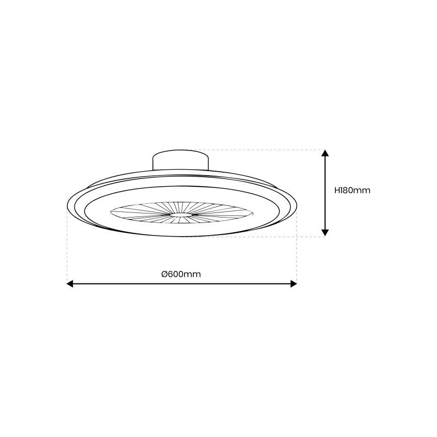 Dimbare LED Plafondlamp met Ventilator ZONDA LED/48W/230V 3000-6000K wit + afstandsbediening