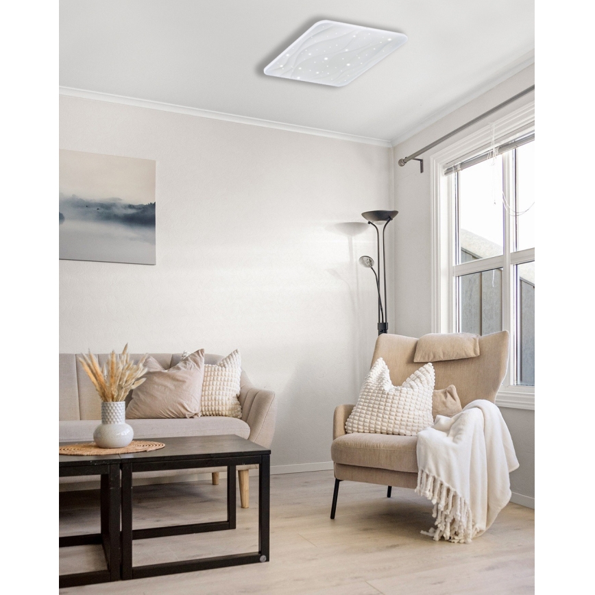 Dimbare LED plafondlamp NERIS LED/36W/230V 2700-6500K 43x43 cm + afstandsbediening