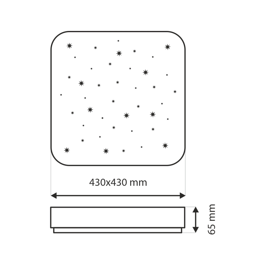 Dimbare LED plafondlamp NERIS LED/36W/230V 2700-6500K 43x43 cm + afstandsbediening
