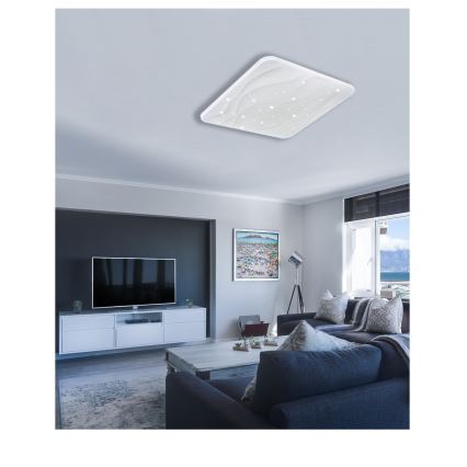 Dimbare LED plafondlamp NERIS LED/60W/230V 2700-6500K 53x53 cm + afstandsbediening