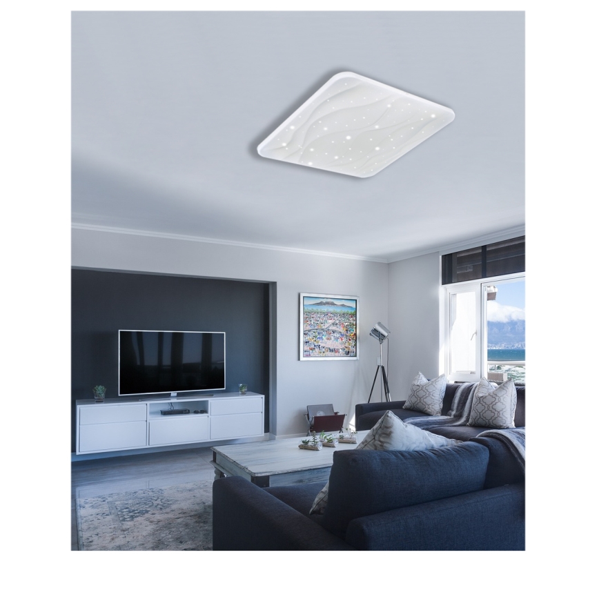 Dimbare LED plafondlamp NERIS LED/60W/230V 2700-6500K 53x53 cm + afstandsbediening
