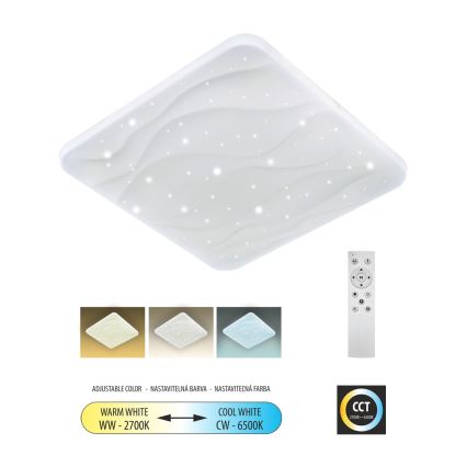 Dimbare LED plafondlamp NERIS LED/60W/230V 2700-6500K 53x53 cm + afstandsbediening