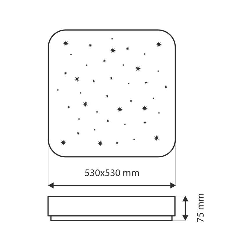 Dimbare LED plafondlamp NERIS LED/60W/230V 2700-6500K 53x53 cm + afstandsbediening