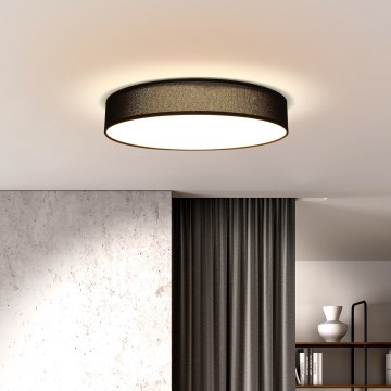 Dimbare LED plafondlamp PENLEY LED/48W/230V 3000-6500K diameter 40 cm zwart + afstandsbediening