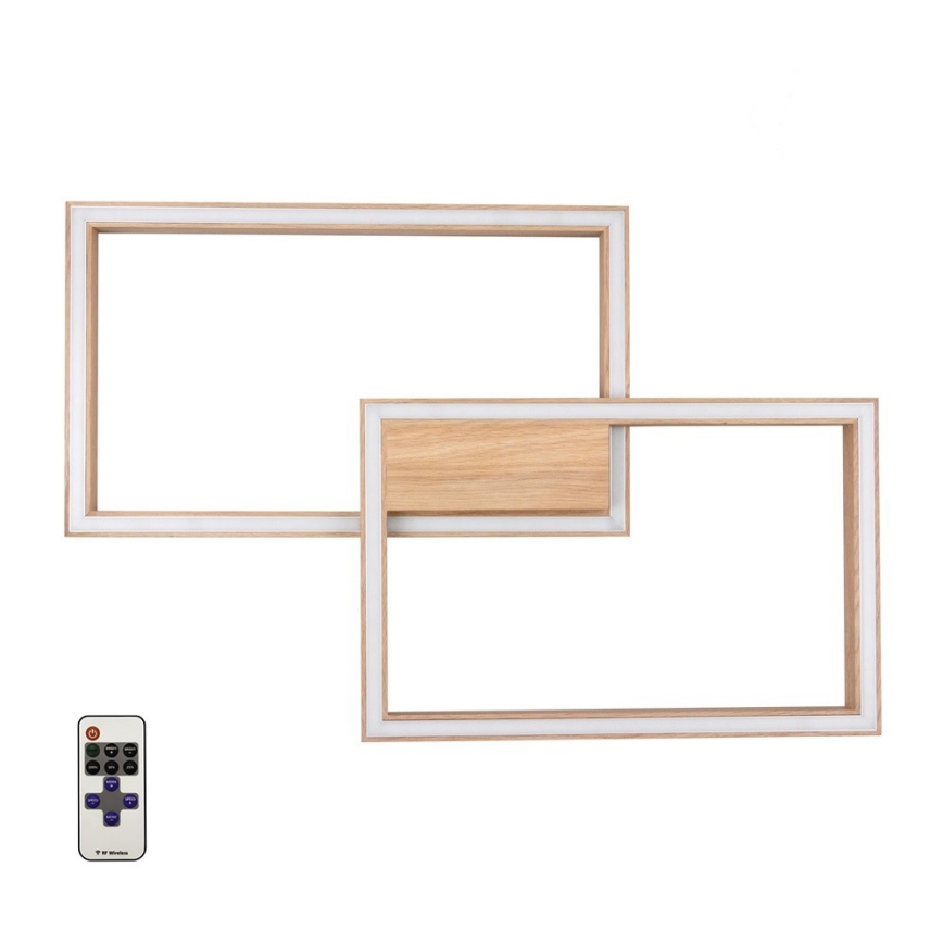 Dimbare LED plafondlamp RAMME LED/48W/230V mat eiken + afstandsbediening