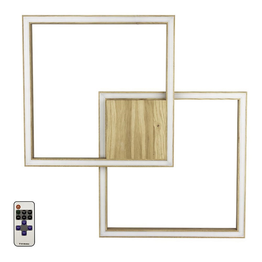 Dimbare LED plafondlamp RAMME LED/48W/230V mat eiken + afstandsbediening