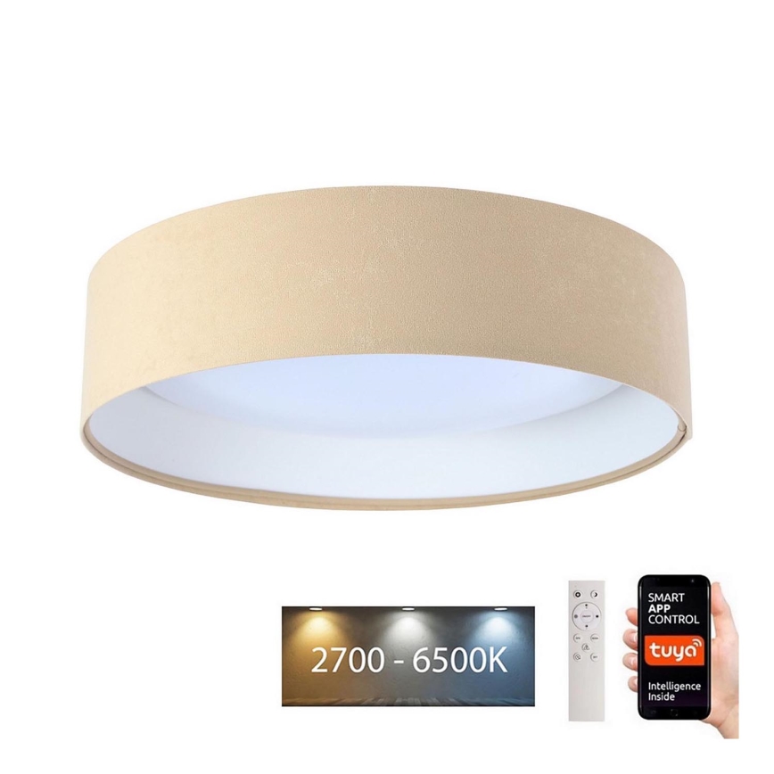 Dimbare LED Plafondlamp SMART GALAXY LED/24W/230V d. 45 cm 2700-6500K Wi-Fi Tuya beige/wit + afstandsbediening