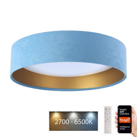 Dimbare LED Plafondlamp SMART GALAXY LED/24W/230V d. 45 cm 2700-6500K Wi-Fi Tuya blauw/goud + afstandsbediening