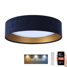 Dimbare LED Plafondlamp SMART GALAXY LED/24W/230V d. 45 cm 2700-6500K Wi-Fi Tuya blauw/goud + afstandsbediening