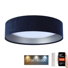 Dimbare LED Plafondlamp SMART GALAXY LED/24W/230V d. 45 cm 2700-6500K Wi-Fi Tuya blauw/zilver + afstandsbediening