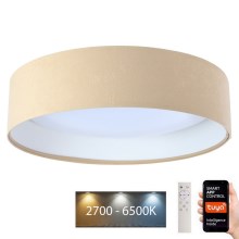 Dimbare LED Plafondlamp SMART GALAXY LED/36W/230V d. 55 cm 2700-6500K Wi-Fi Tuya beige/wit + afstandsbediening