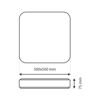Dimbare LED plafondlamp UNA LED/60W/230V 2700-6500K 50x50 cm + afstandsbediening