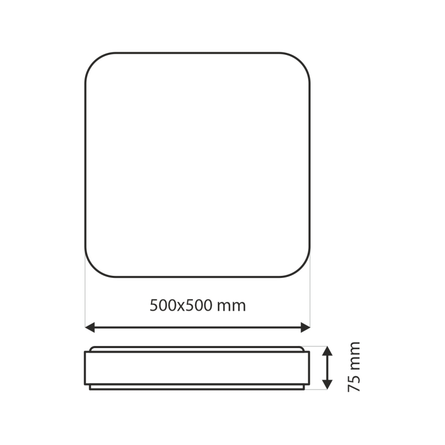 Dimbare LED plafondlamp UNA LED/60W/230V 2700-6500K 50x50 cm + afstandsbediening