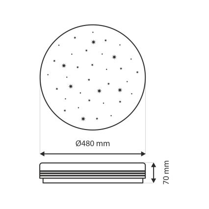 Dimbare LED plafondlamp VENTA LED/36W/230V 2700-6500K diameter 48 cm + afstandsbediening