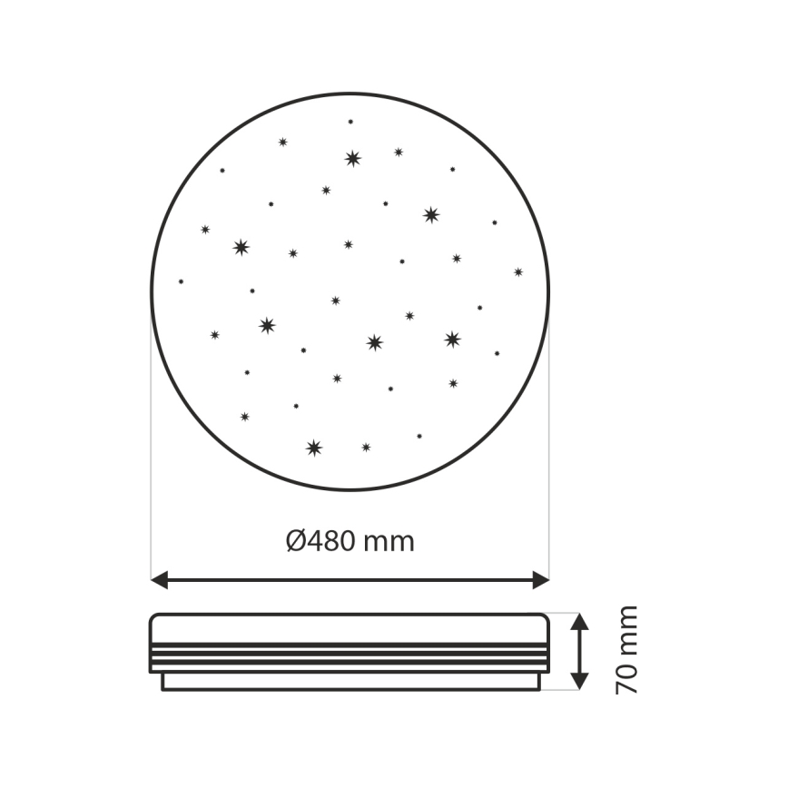 Dimbare LED plafondlamp VENTA LED/36W/230V 2700-6500K diameter 48 cm + afstandsbediening