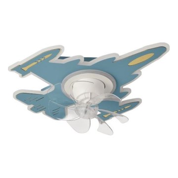 Dimbare LED-plafondlamp voor kinderen met ventilator LED/63W/230V 3000/4000/6000K blauw + afstandsbediening