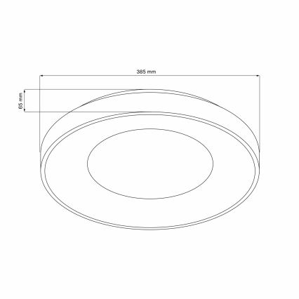 LED-dimbare plafondlamp voor de badkamer WITOLD LED/48W/230V Ø 38,5 cm 3000-6000K IP44 + afstandsbediening