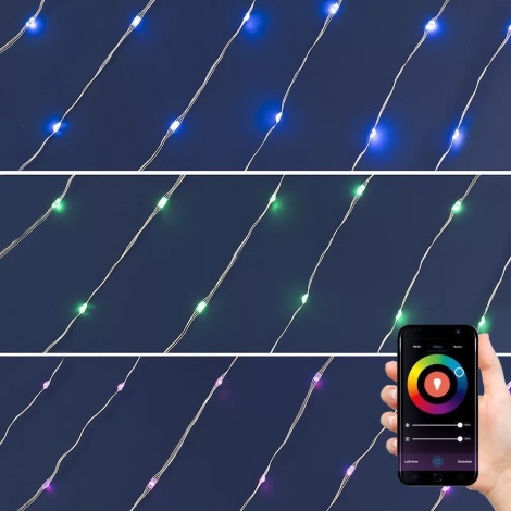 Dimbare LED RGB Kerst Lichtketting 200xLED/29 functies 20,4m