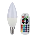 Dimbare LED RGB-lamp E14/3,5W/230V 6400K + afstandsbediening