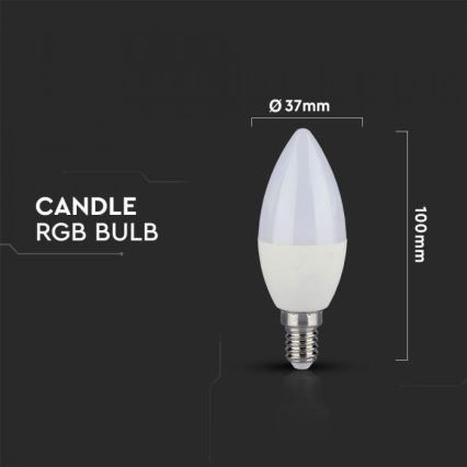 Dimbare LED RGB-lamp E14/3,5W/230V 6400K + afstandsbediening