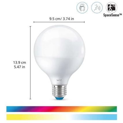 Dimbare LED RGB lamp G95 E27/11W/230V 2200-6500K Wi-Fi - WiZ