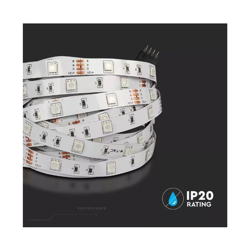 Dimbare LED RGB Lichtstrip 2x5m LED/4,8W/230V + afstandsbediening