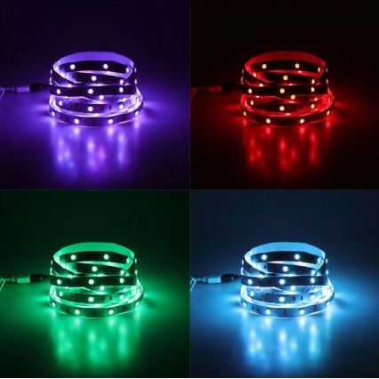 Dimbare LED RGB Lichtstrip 2x5m LED/4,8W/230V + afstandsbediening