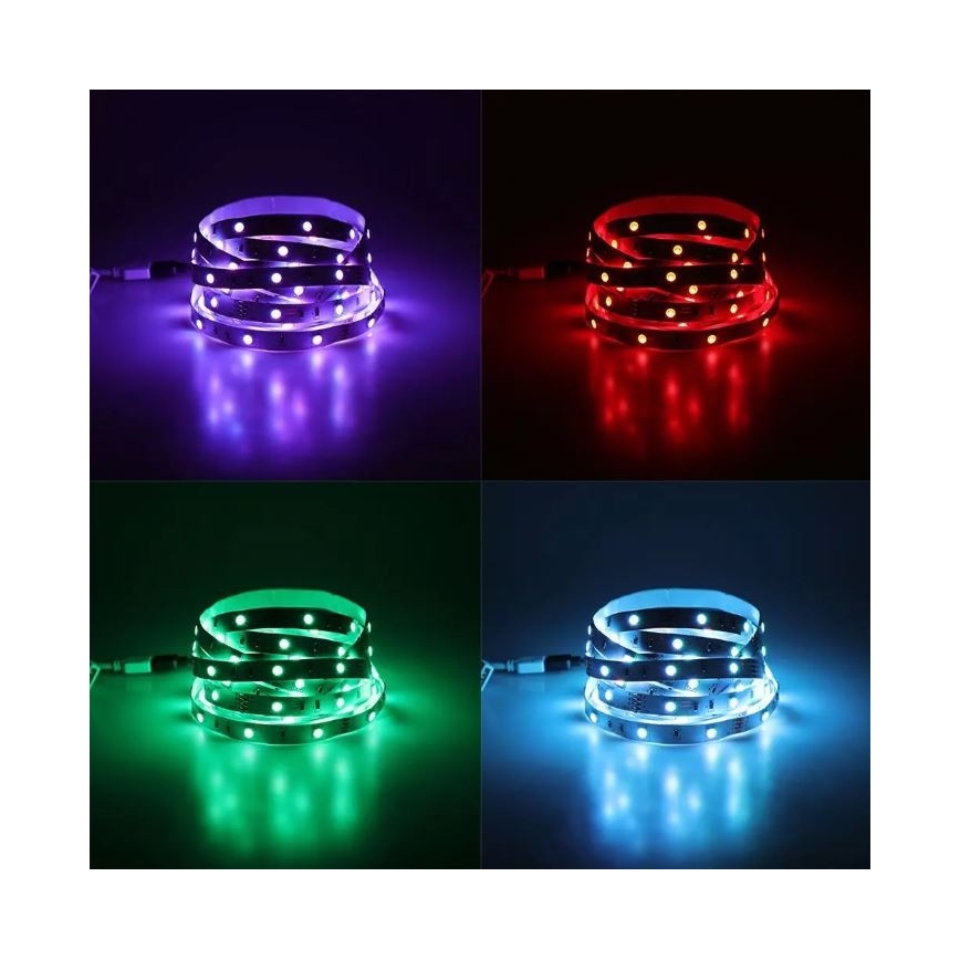 Dimbare LED RGB Lichtstrip 2x5m LED/4,8W/230V + afstandsbediening