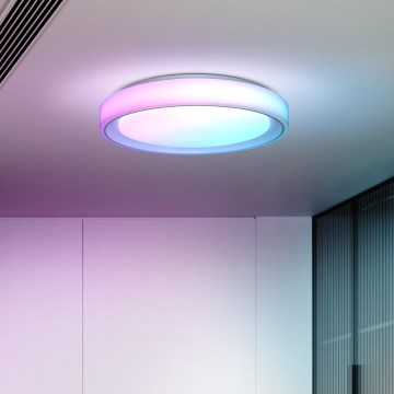 Dimbare LED RGB plafondlamp FLOCO LED/30W/230V 3000-6500K + RGB/6W diameter 40cm + afstandsbediening