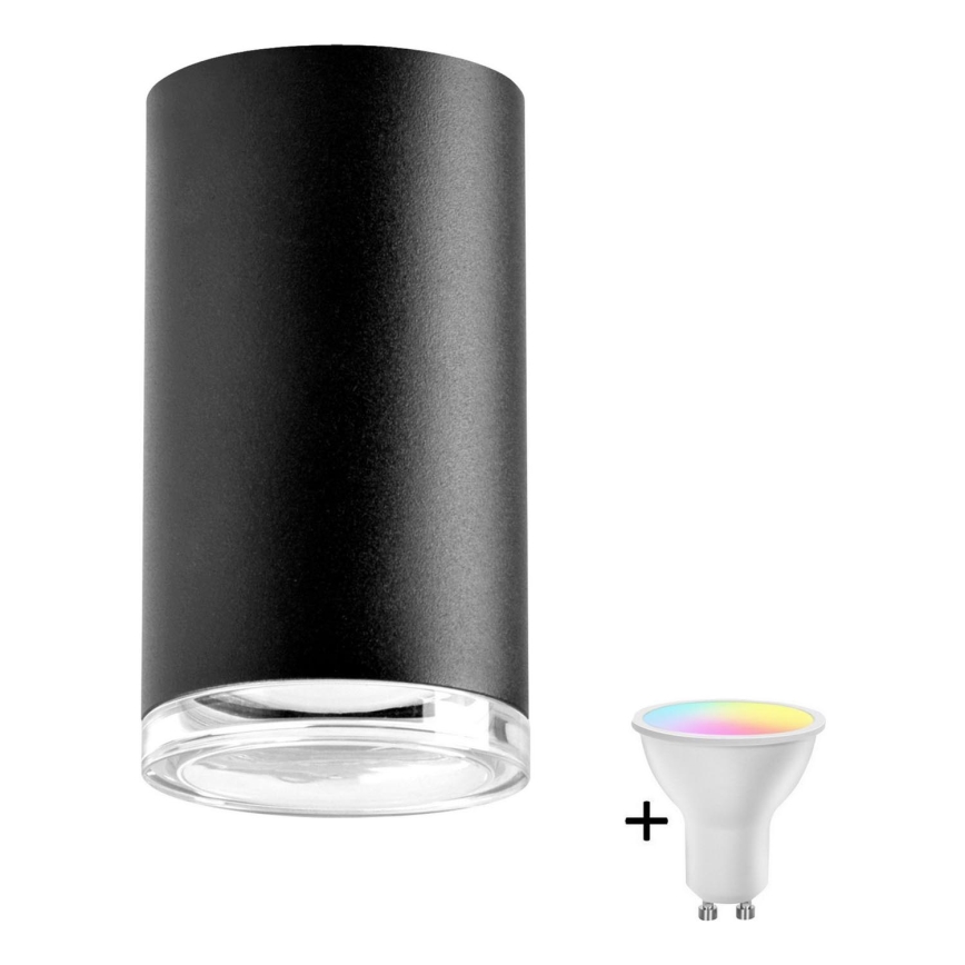 Dimbare LED RGBW badkamer inbouwspot TURYN 1xGU10/6,5W/230V 2700-6500K Wi-Fi IP44 zwart