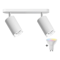 Dimbare LED RGBW badkamerspot TURYN 2xGU10/6,5W/230V 2700-6500K Wi-Fi IP44 wit