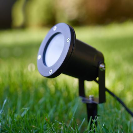Dimbare LED RGBW buitenlamp BLAKE 1xGU10/4,8W/230V IP65 + afstandsbediening
