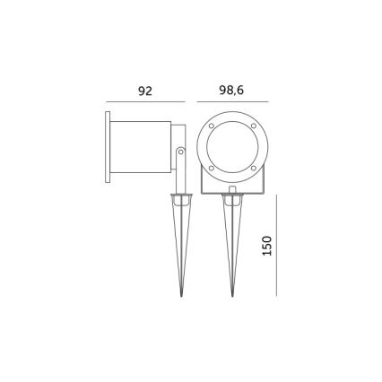 Dimbare LED RGBW buitenlamp BLAKE 1xGU10/4,8W/230V IP65 + afstandsbediening
