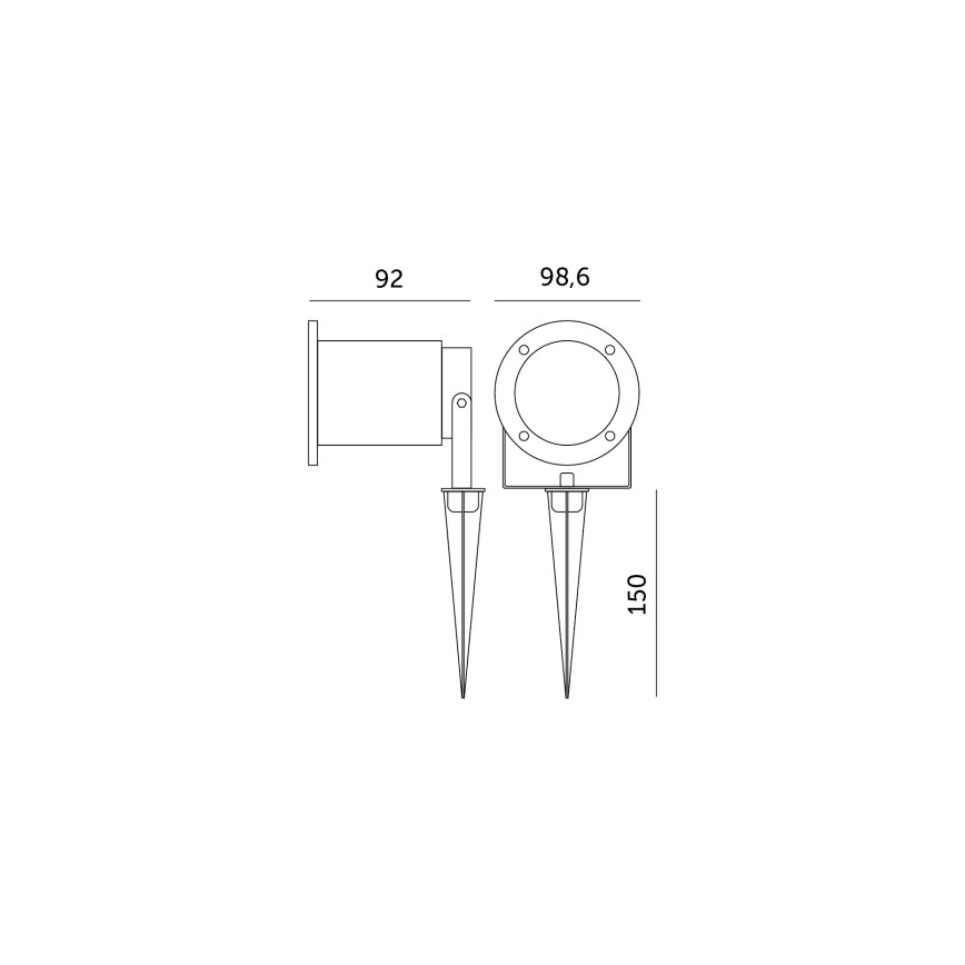Dimbare LED RGBW buitenlamp BLAKE 1xGU10/4,8W/230V IP65 + afstandsbediening
